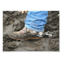 Muddy Cowboy Boot 5x7 Photograph