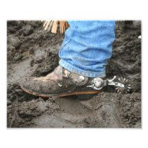 Muddy Cowboy Boot 8x10 Photo