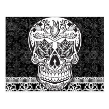 Muerte Day of the Dead Sugar Skull Postcard