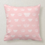 Multi Crowns in White Throw Pillow