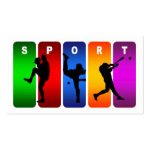 Multicolor Baseball Emblem Business Card Templates