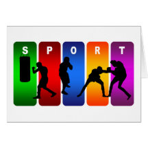 Multicolor Boxing Emblem Greeting Cards