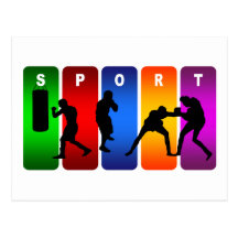 Multicolor Boxing Emblem Postcards