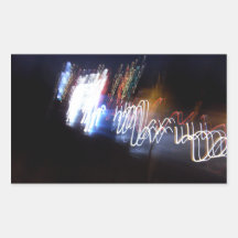 Multicolor Lights In The Dark Rectangular Stickers