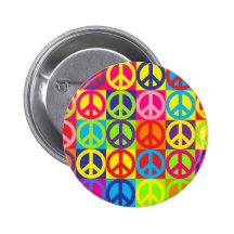Multicolor Peace Button