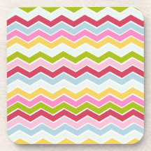 Multicolored chevron zigzag coaster
