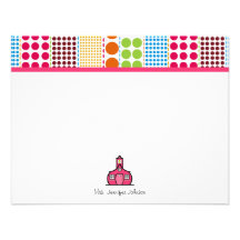 Multicolored Dots Schoolhouse Personalised Teacher Invitation