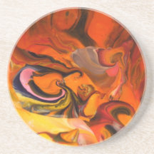 Multicolored swirl drink coasters