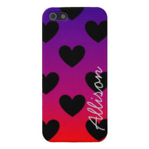Multicolors with black hearts, personlized iPhone5 iPhone 5 Cover