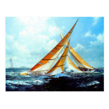 Multicoloured sails post card