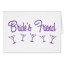 MultiMartiniBridesFriendPurple Greeting Cards