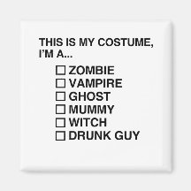 MULTIPLE CHOICE HALLOWEEN COSTUME GUY FRIDGE MAGNETS