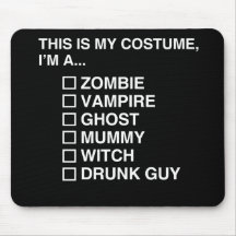MULTIPLE CHOICE HALLOWEEN COSTUME GUY MOUSEPADS