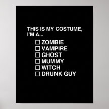 MULTIPLE CHOICE HALLOWEEN COSTUME GUY POSTERS