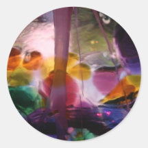 Multiple Coloured Glass Maze Round Sticker