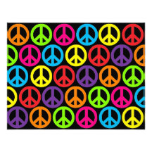 Multiple Multicolor Peace Signs Custom Announcements
