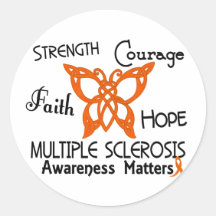 Multiple Sclerosis Celtic Butterfly 3 Stickers