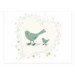 Mum and baby bird postcard