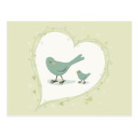 Mum and baby bird postcard