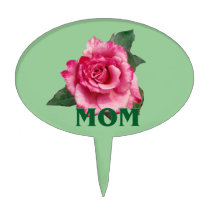 Mum and Rose Cake Pick cake picks