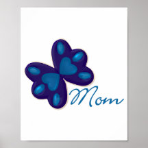 Mum (blue butterfly) posters