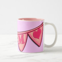 Mum Pink Pennant Banner Mug