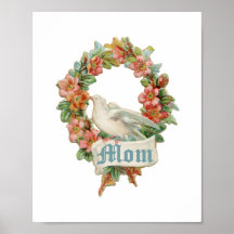 Mum (vintage wreath) print