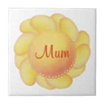 Mum (yellow flower) ceramic tile