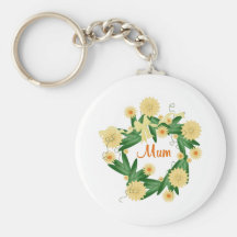 Mum (yellow wreath) key chain