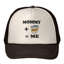 Mummy + beer = me baby t-shirt hat