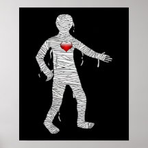mummy with a heart  halloween poster