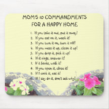 Mum's 10 Commandments Mouse Pad