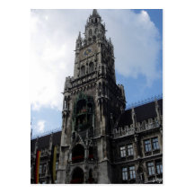 Munich Clock Tower Marienplatz Post Cards