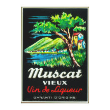 Muscat Vieux Wine LabelEurope Canvas Print