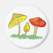 Mushrooms Fridge Magnets
