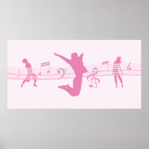 Music Dance and Drama pink Print