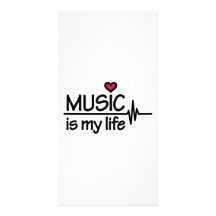 Music is my life heart customized photo card