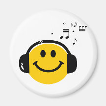 Music loving smiley fridge magnets