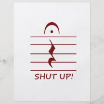 Music Notation Rest with Shut up Maroon Personalized Flyer