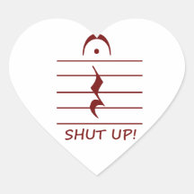Music Notation Rest with Shut up Maroon Sticker