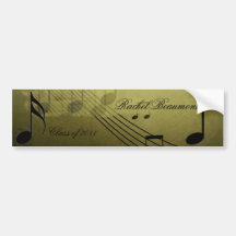 Music Note Graduation Wine Label Bumper Stickers