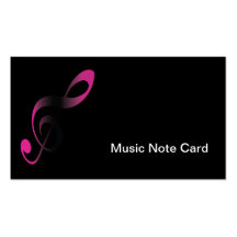 Music Note on Black Design Business Cards