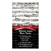Music notes and math equations business card templates