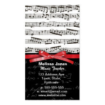 Music notes and math equations business cards