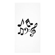 Music notes clef customized photo card