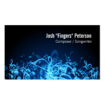 Music Notes Jumble Blue Business Card
