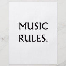 Music Rules black text Custom Flyer