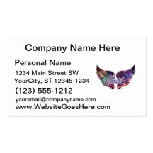 Music wings overlay 1 business cards