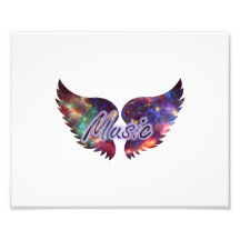 Music wings overlay 1 photo print