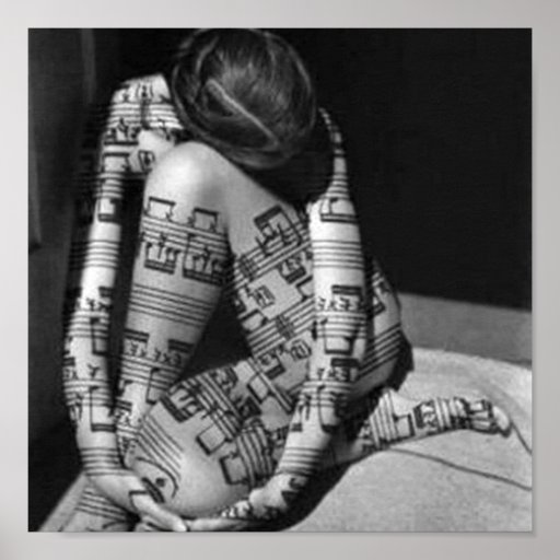 Musica-artista,blanco y negro posters
